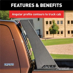 ARIES Switchback Black Aluminum Truck Headache Rack Cab Protector for Toyota Tundra (2007-2021) - 1110115