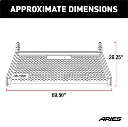 ARIES AdvantEDGE Chrome Aluminum Truck Headache Rack Cab Protector for Chevrolet/GMC Silverado/Sierra 2500 HD, Silverado/Sierra 3500 HD (2007-2019) - 1110205