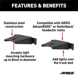 ARIES Headache Rack Light Mounting Brackets - 1110311