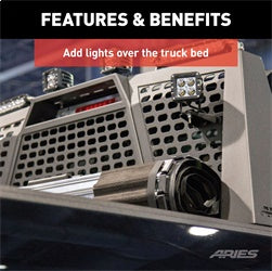 ARIES Headache Rack Light Mounting Brackets - 1110311