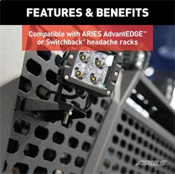 ARIES Headache Rack Light Mounting Brackets - 1110311