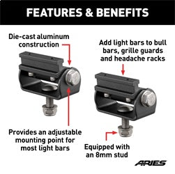 ARIES Base-Mount Light Bar Brackets - 1110312