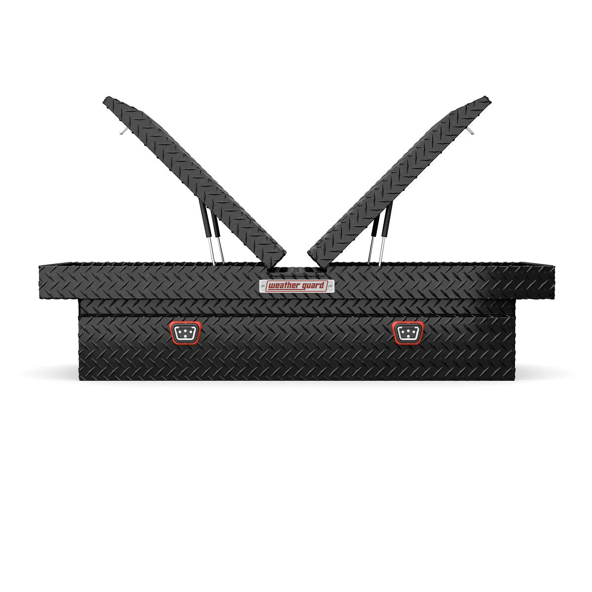 Weather Guard Gull Wing Crossover Tool Box Gloss Black Aluminum Extra Wide Model 114-5-04
