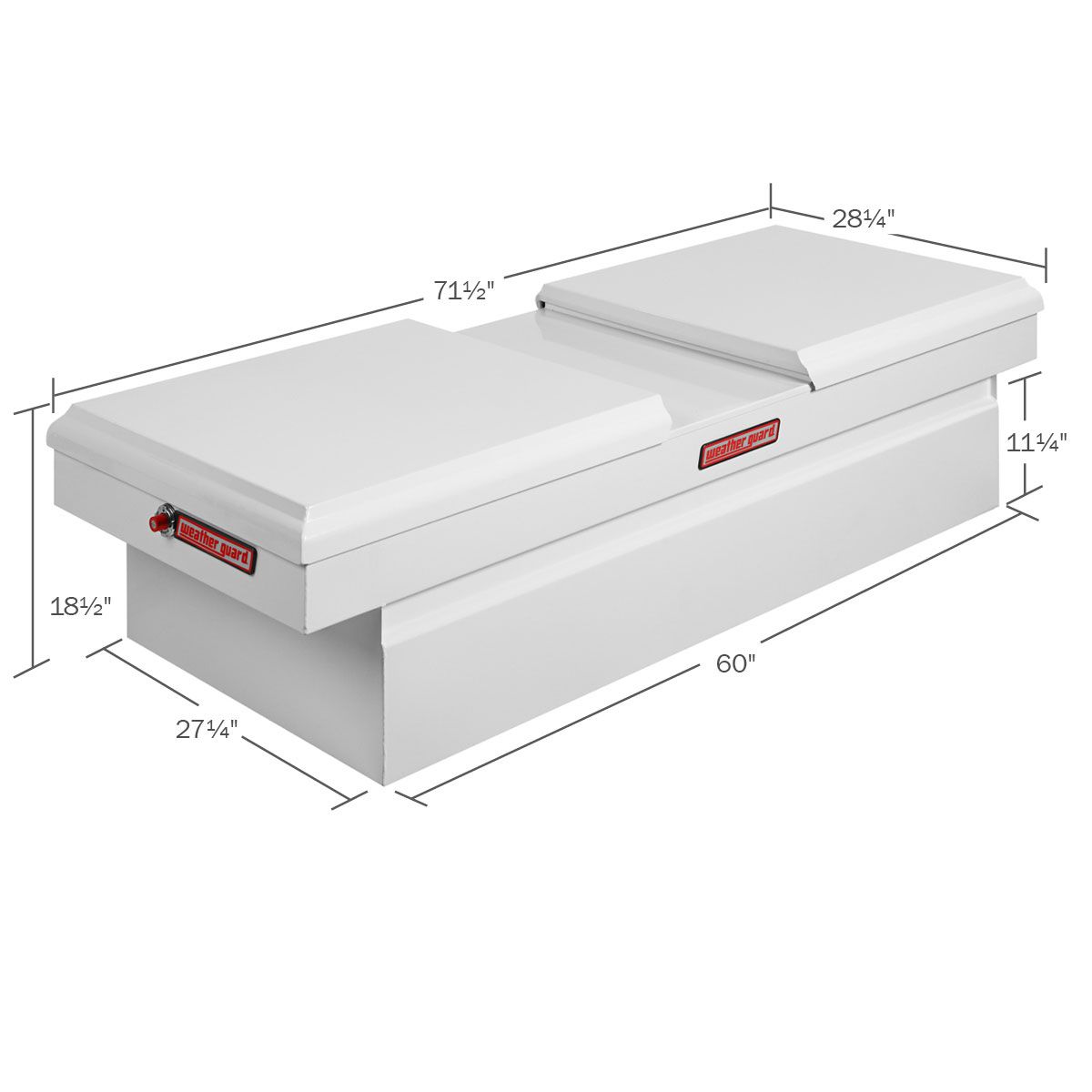 Weather Guard Crossover Tool Box Gull Wing - Full Size Trucks - Extra Wide