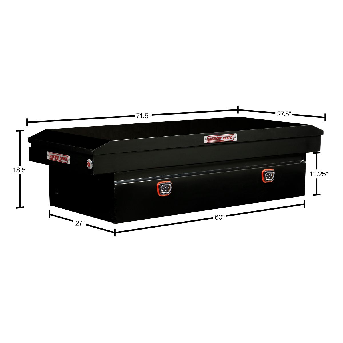Weather Guard Crossover Tool Box Gloss Black Steel Extra Wide Model 116-5-04