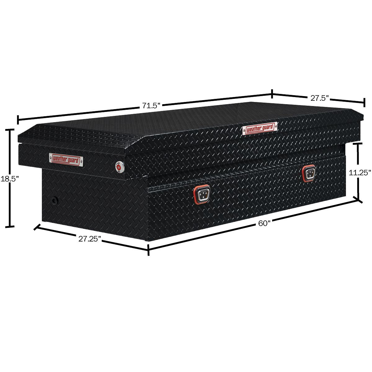 Weather Guard Crossover Tool Box Gloss Black Aluminum Extra Wide Model 117-5-04