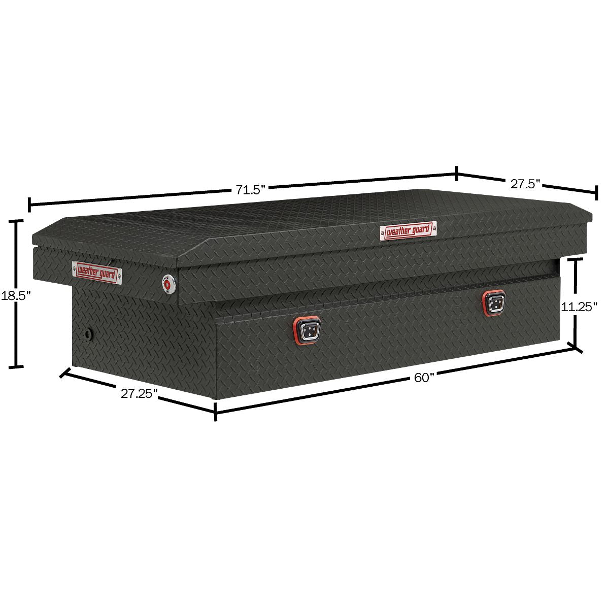 Weather Guard Crossover Tool Box Textured Matte Black Aluminum Extra Wide Model 117-52-04