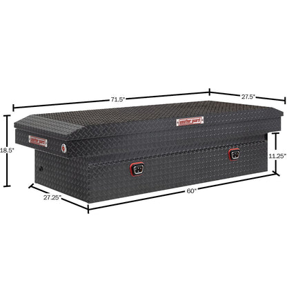 Weather Guard Crossover Tool Box Gun Metal Gray Aluminum Extra Wide Model 117-6-04