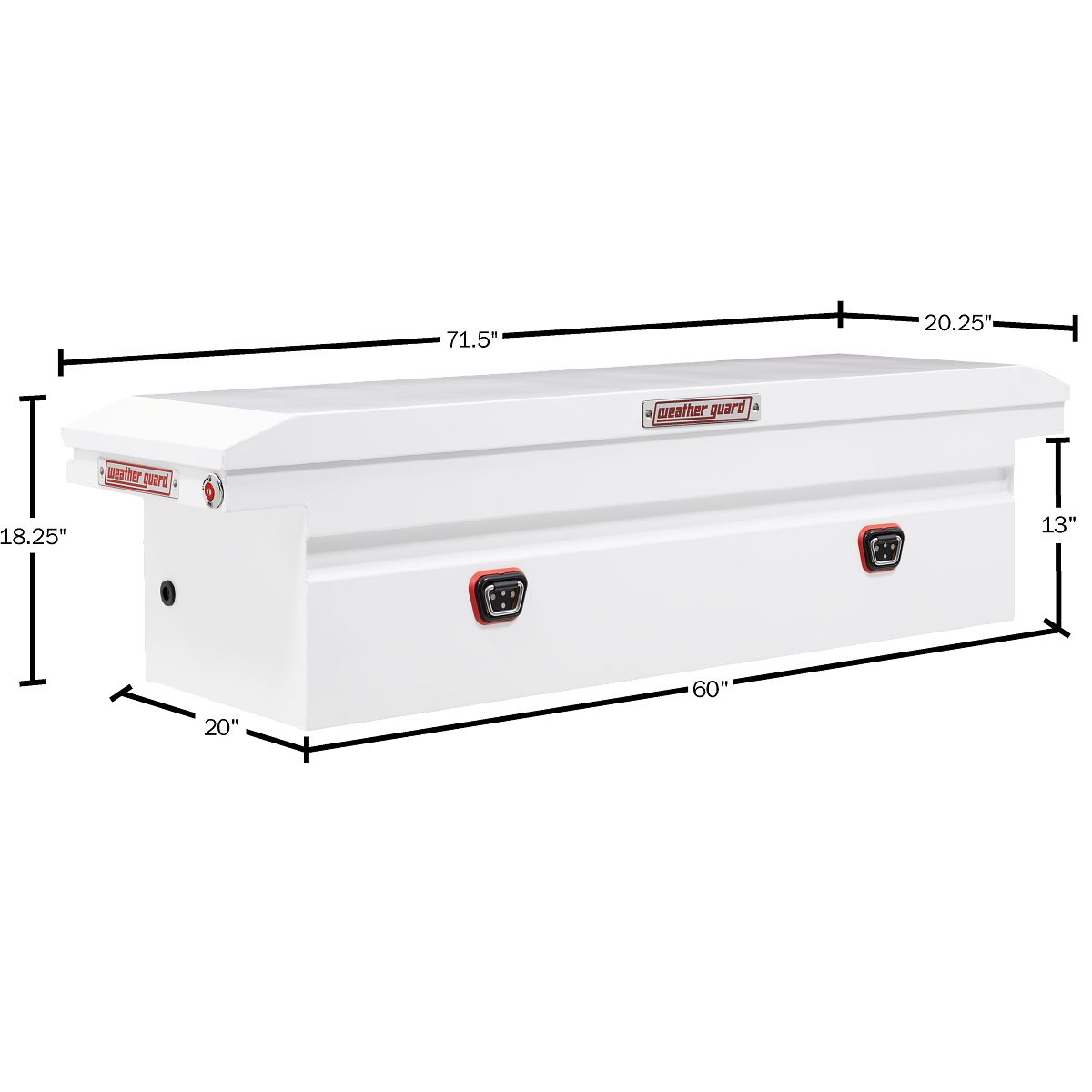 Weather Guard Crossover Tool Box White Steel Low Profile Model 120-3-04