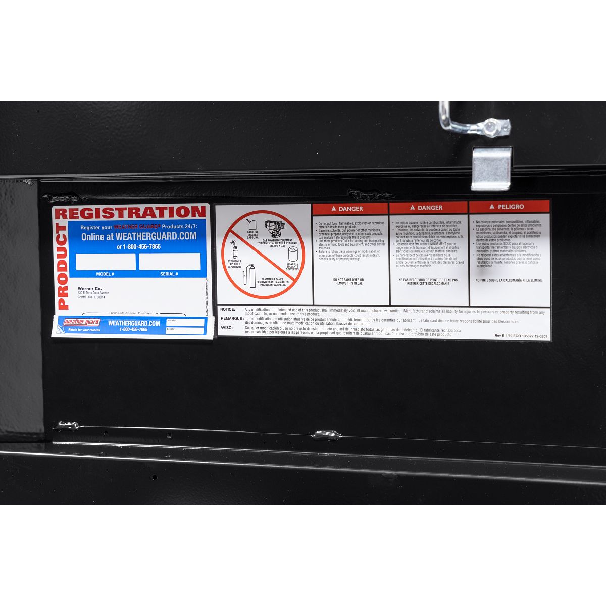 Weather Guard Crossover Tool Box Gloss Black Aluminum Low Profile Model 121-5-04