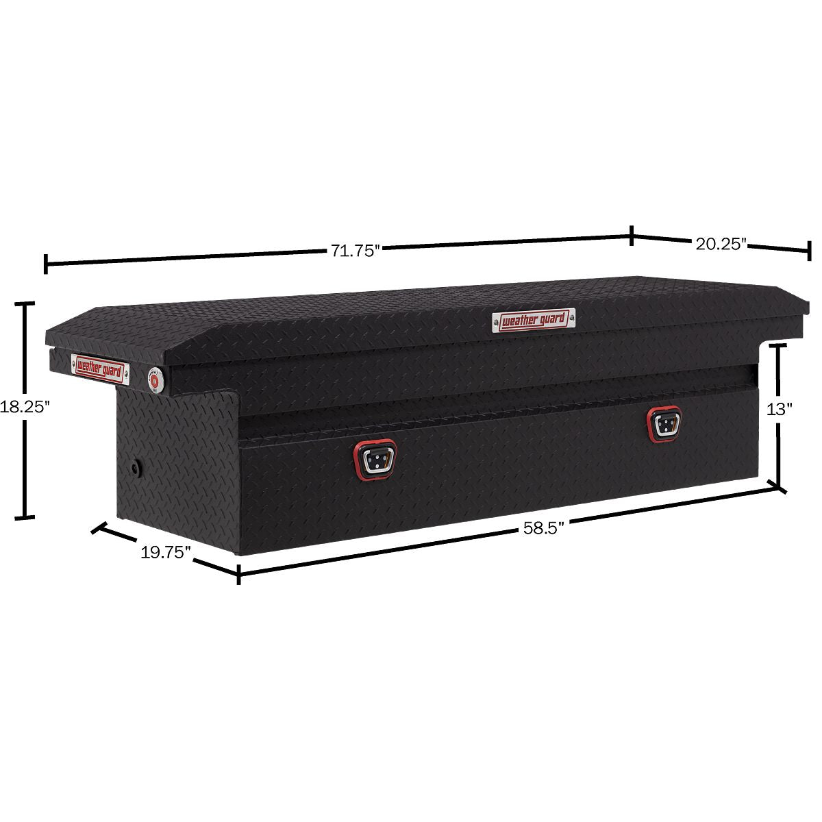 Weather Guard Crossover Tool Box Textured Matte Black Aluminum Low Profile Model 121-52-04