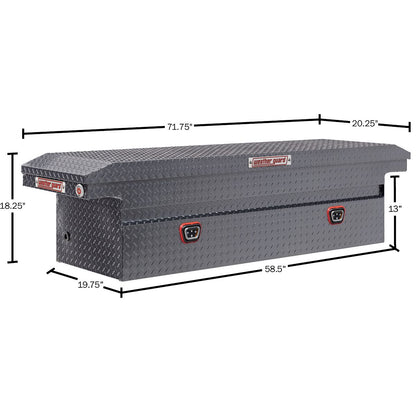 Weather Guard Crossover Tool Box Gun Metal Gray Aluminum Low Profile Model 121-6-04
