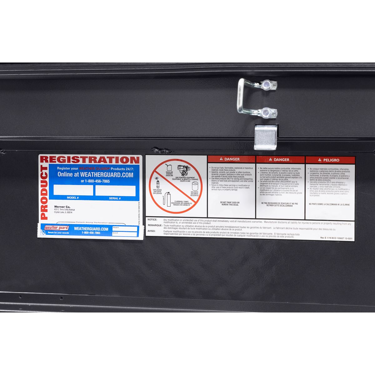 Weather Guard Crossover Tool Box Gun Metal Gray Aluminum Low Profile Model 121-6-04