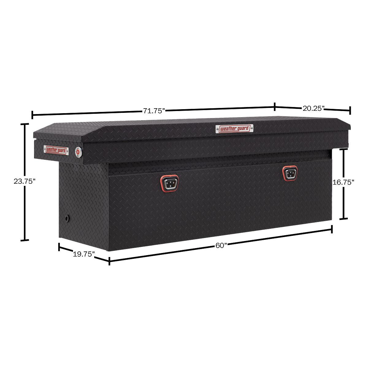 Weather Guard Crossover Tool Box Textured Matte Black Aluminum Deep Model 123-52-04