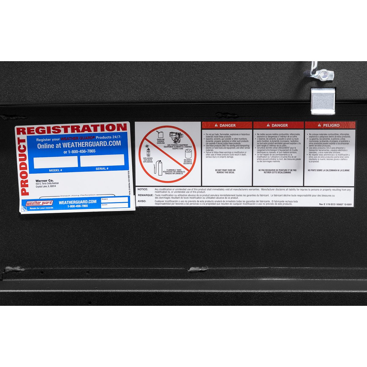 Weather Guard Crossover Tool Box Textured Matte Black Aluminum Deep Model 123-52-04