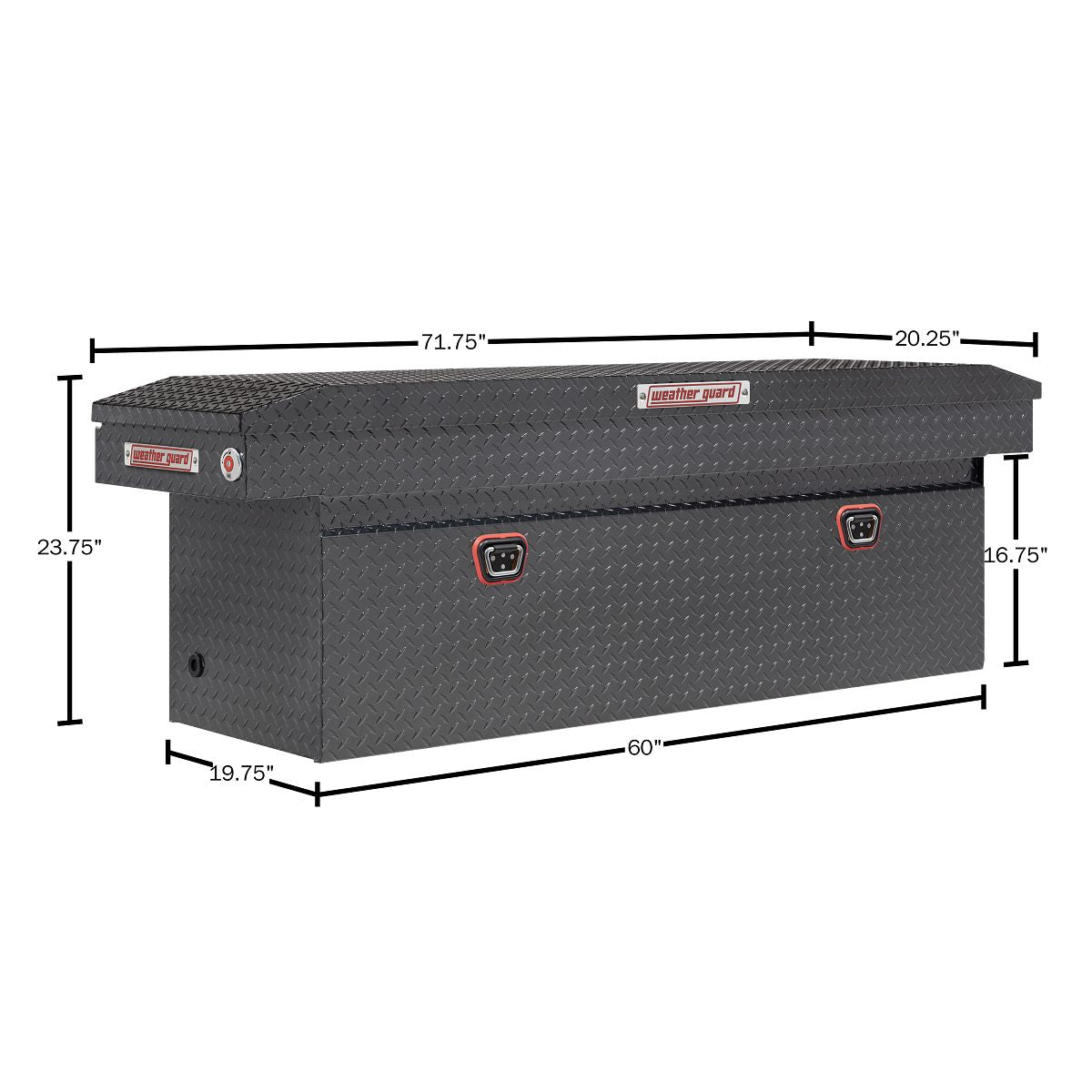 Weather Guard Crossover Tool Box Gun Metal Gray Aluminum Deep Model 123-6-04