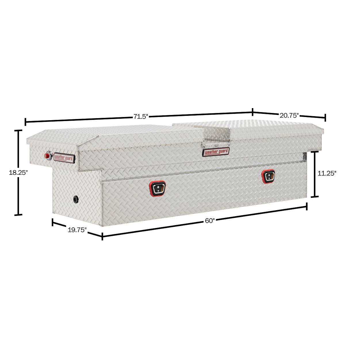 Weather Guard Gull Wing Crossover Tool Box Aluminum Standard Model 124-0-04