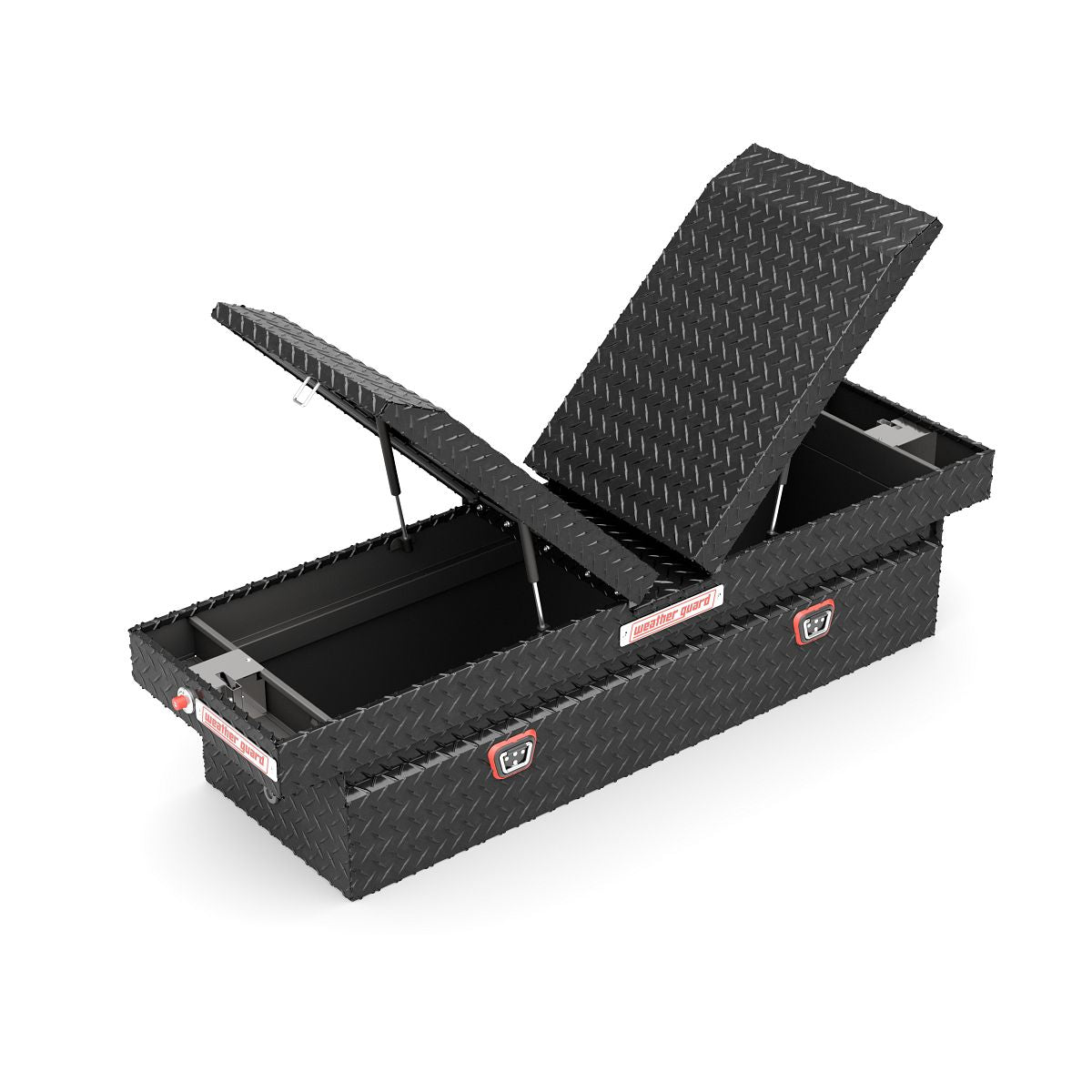 Weather Guard Gull Wing Crossover Tool Box Gloss Black Aluminum Standard Model 124-5-04