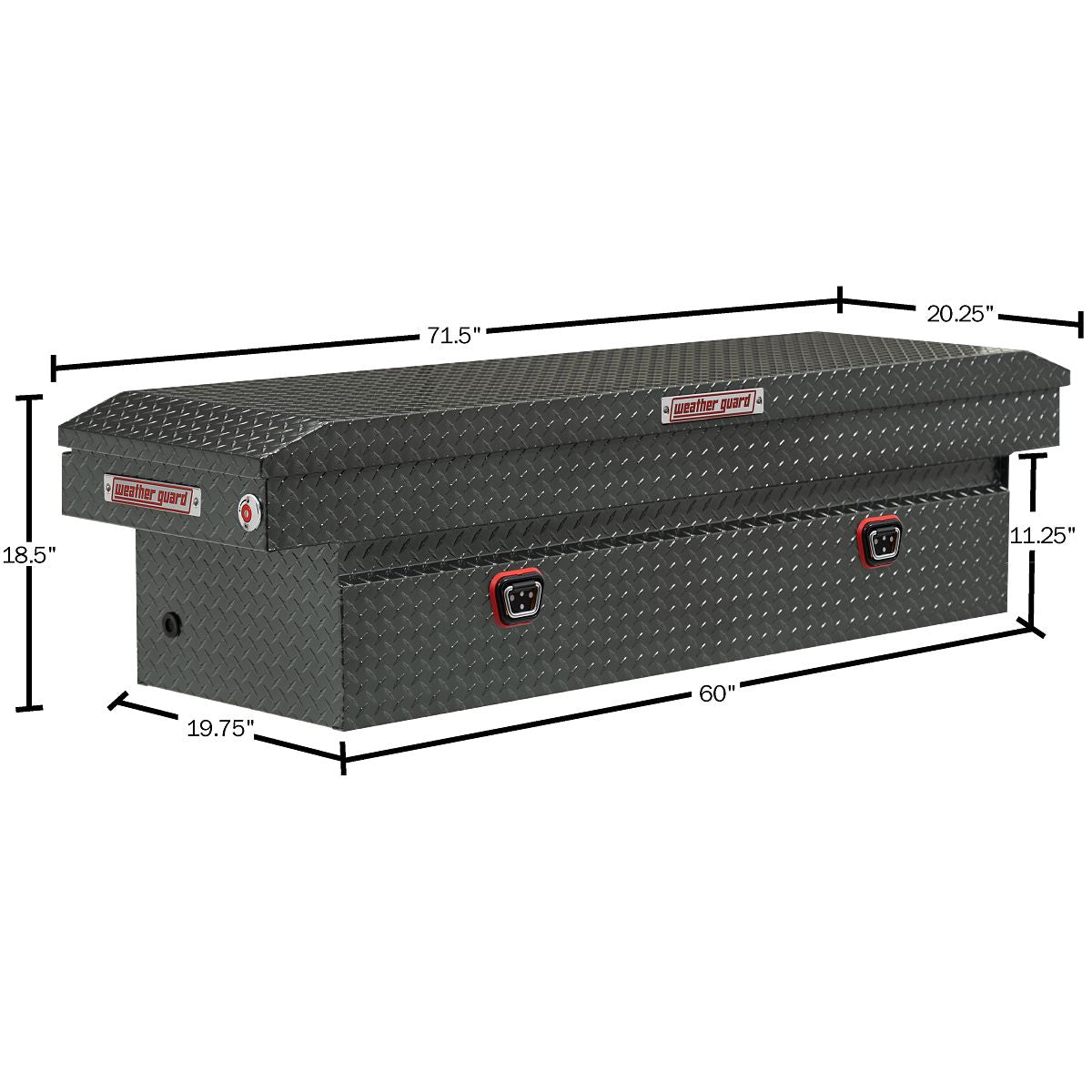Weather Guard Crossover Tool Box Gun Metal Gray Aluminum Standard Model 127-6-04