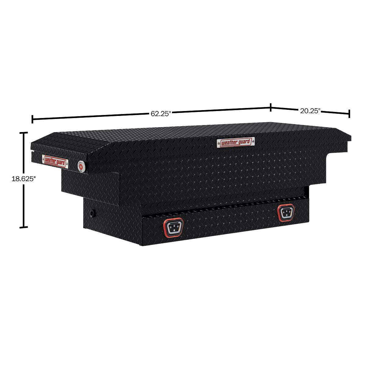 Weather Guard Crossover Tool Box for Mid-Size Trucks Gloss Black Aluminum Low Profile Model 131-5-04