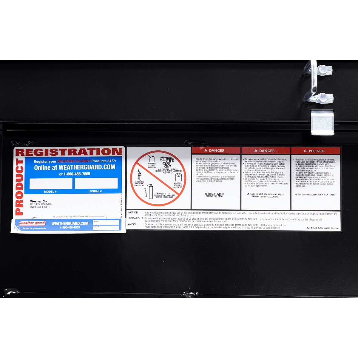Weather Guard Crossover Tool Box for Mid-Size Trucks Gloss Black Aluminum Low Profile Model 131-5-04