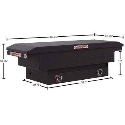 Weather Guard Crossover Tool Box for Mid-Size Trucks Textured Matte Black Aluminum Low Profile Model 131-52-04