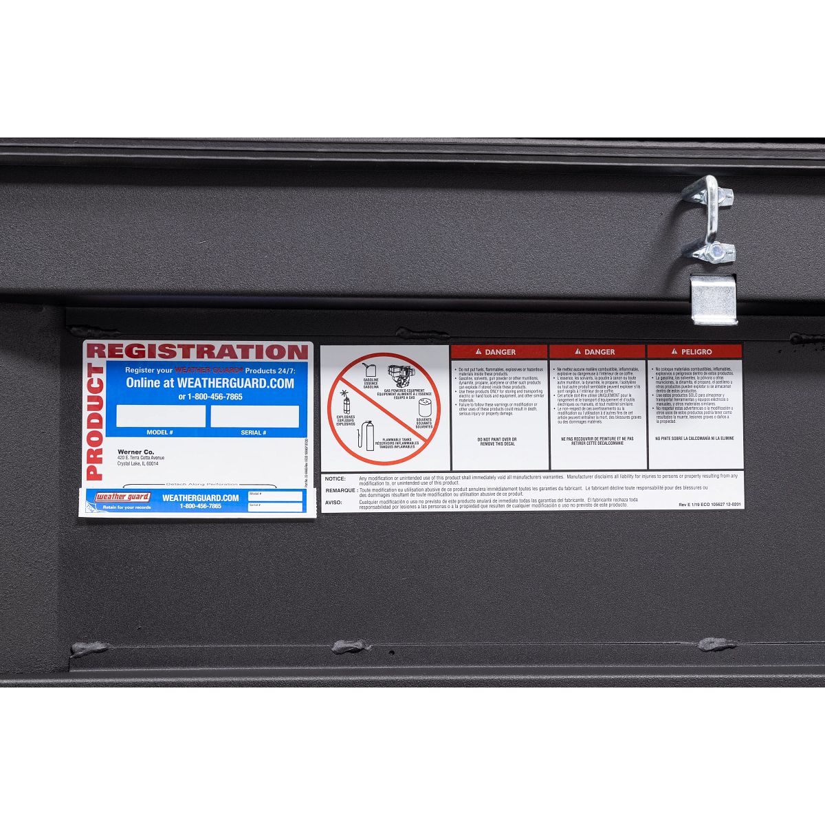 Weather Guard Crossover Tool Box for Mid-Size Trucks Textured Matte Black Aluminum Low Profile Model 131-52-04