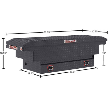 Weather Guard Crossover Tool Box for Mid-Size Trucks Gun Metal Gray Aluminum Low Profile Model 131-6-04