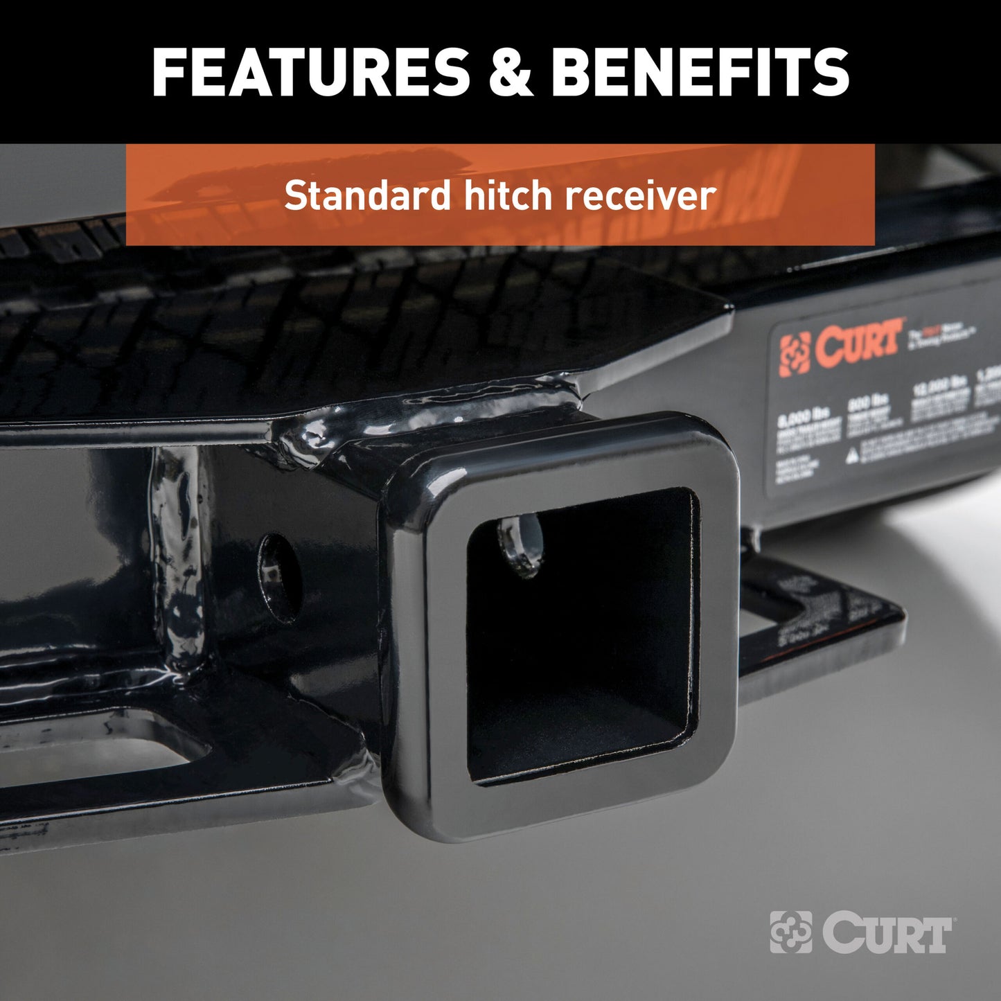 CURT Class 3 Hitch, 2", Select Silverado, Sierra 2500, 3500 HD (Square Tube Frame) - 13210
