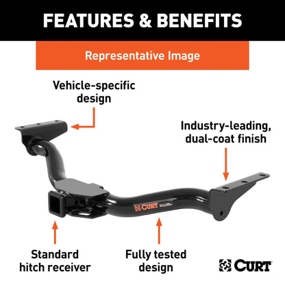 CURT Class 3 Trailer Hitch, 2" Receiver, Select Ford F-150 - 13475