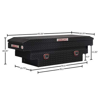 Weather Guard Crossover Tool Box for Mid-Size Trucks Gloss Black Aluminum Deep Model 137-5-04