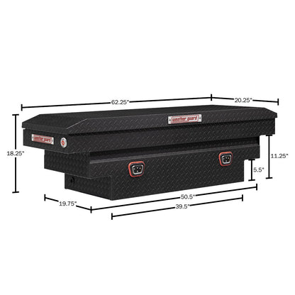 Weather Guard Crossover Tool Box for Mid-Size Trucks Textured Matte Black Aluminum Deep Model 137-52-04