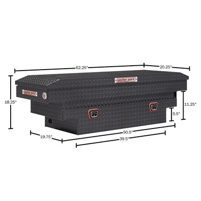 Weather Guard Crossover Tool Box for Mid-Size Trucks Gun Metal Gray Aluminum Deep Model 137-6-04