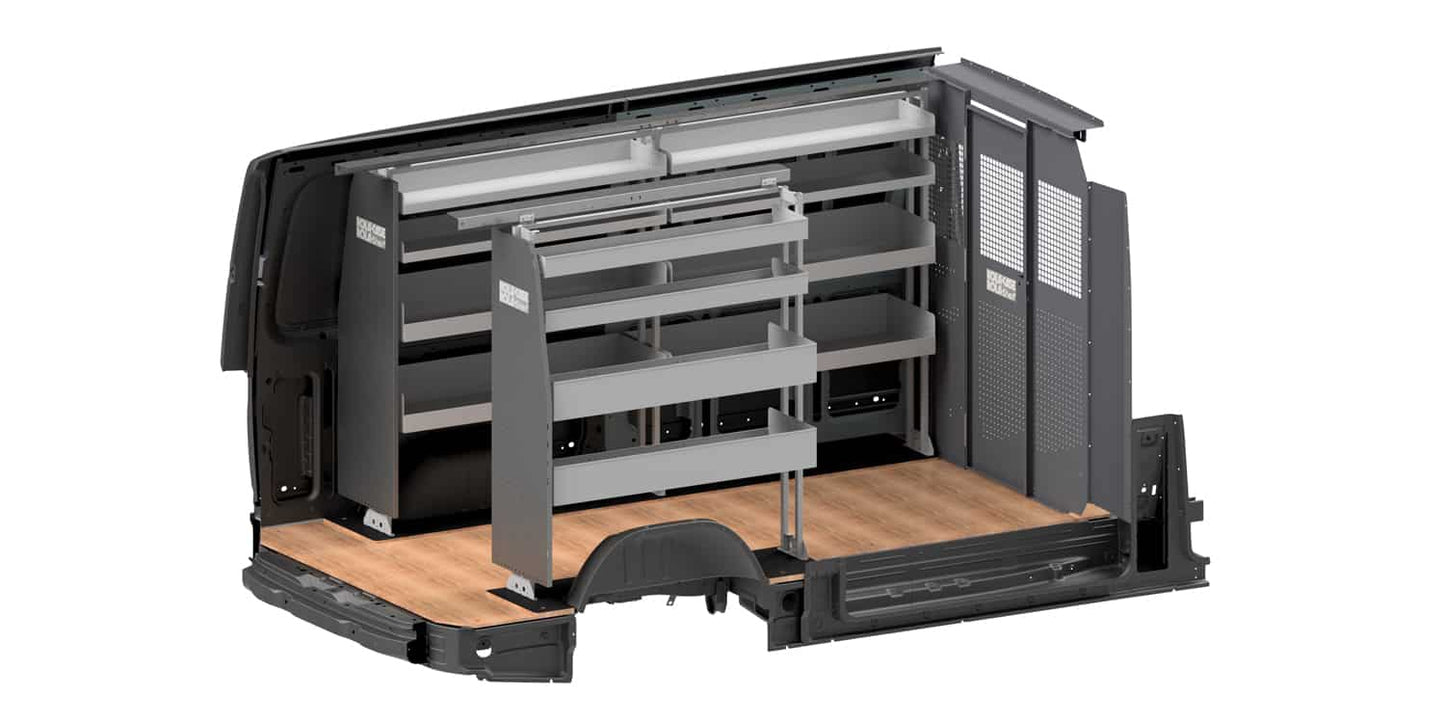 Rola-Case Basic Bin Package for Mercedes Sprinter - 144-in WB - Std Roof