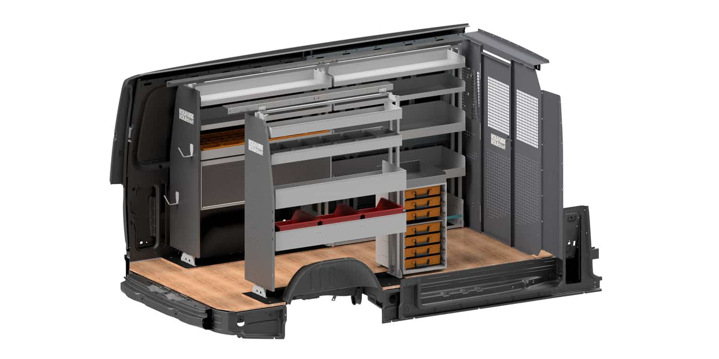 Rola-Case General Bin Package for Mercedes Sprinter - 144-in WB - Std Roof