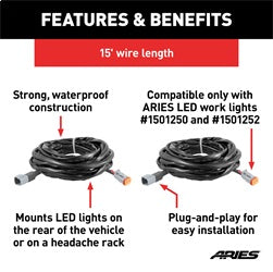 ARIES Replacement LED Light Extension Harnesses - 1501243