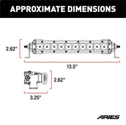 ARIES 10-in Single-Row LED Light Bar - 1501260