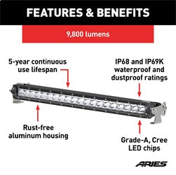ARIES 20-in Single-Row LED Light Bar - 1501262