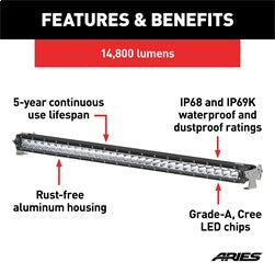 ARIES 30-in Single-Row LED Light Bar - 1501264