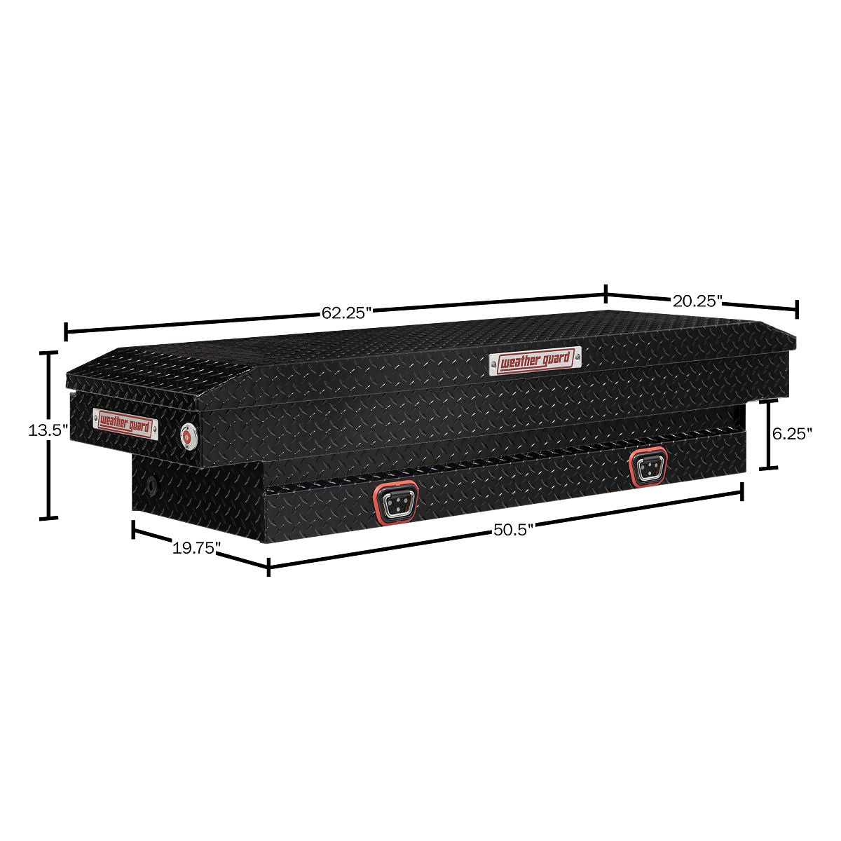 Weather Guard Crossover Tool Box for Mid-Size Trucks Gloss Black Aluminum Standard Model 154-5-04