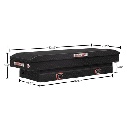 Weather Guard Crossover Tool Box for Mid-Size Trucks Textured Matte Black Aluminum Standard Model 154-52-04
