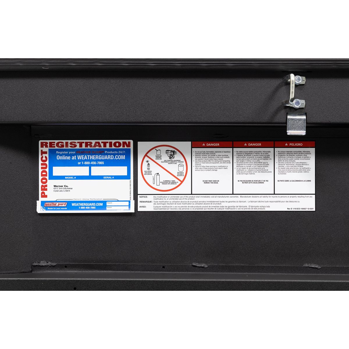 Weather Guard Crossover Tool Box for Mid-Size Trucks Textured Matte Black Aluminum Standard Model 154-52-04
