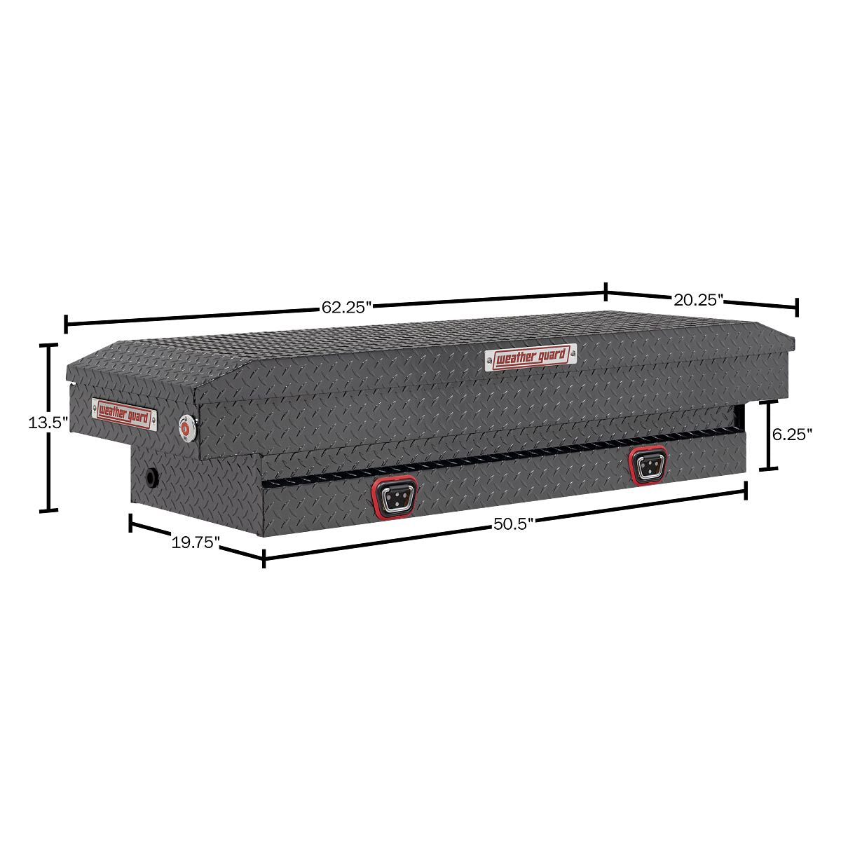 Weather Guard Crossover Tool Box for Mid-Size Trucks Gun Metal Gray Aluminum Standard Model 154-6-04