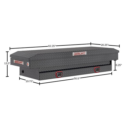 Weather Guard Crossover Tool Box for Mid-Size Trucks Gun Metal Gray Aluminum Standard Model 154-6-04