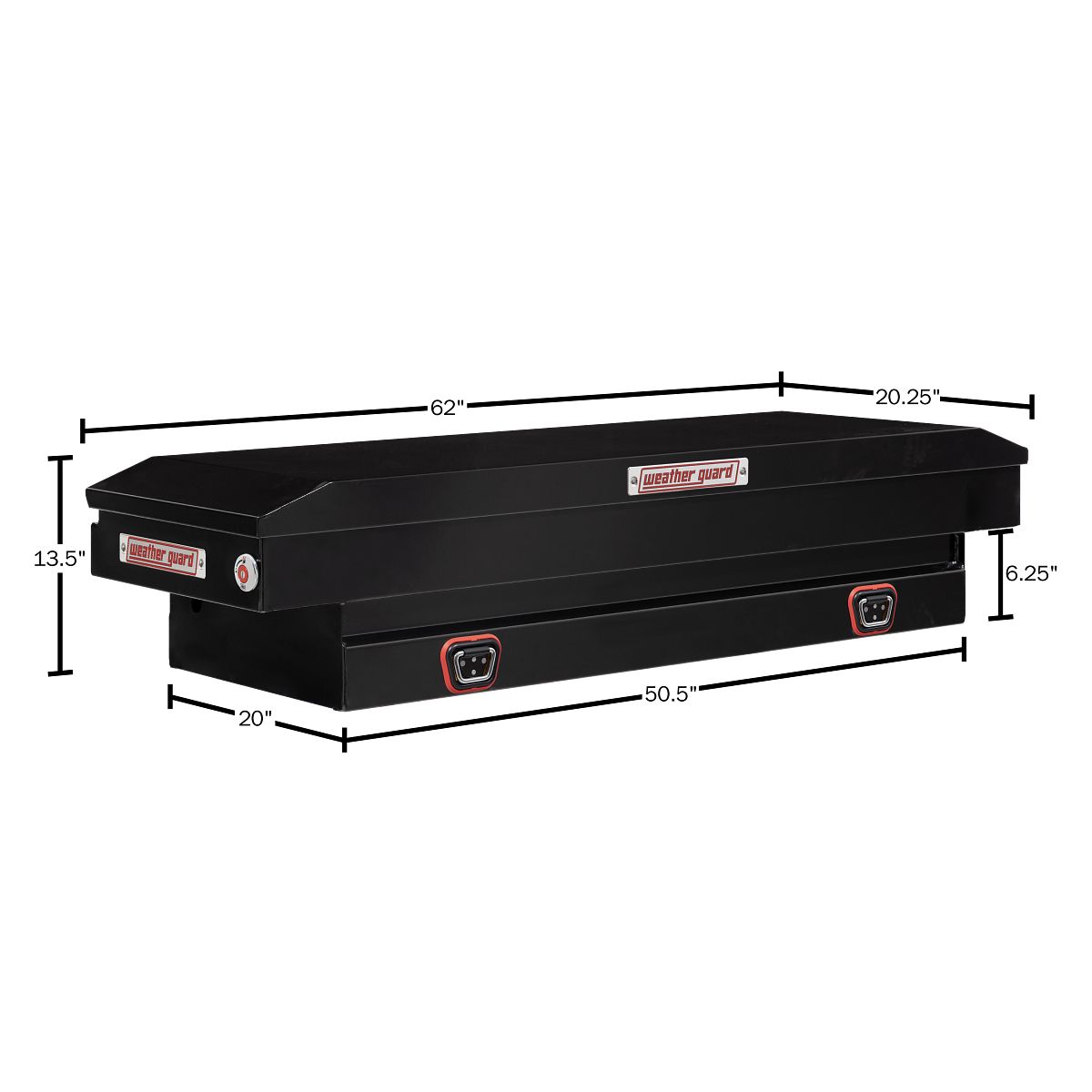 Weather Guard Crossover Tool Box for Mid-Size Trucks Gloss Black Steel Standard Model 156-5-04