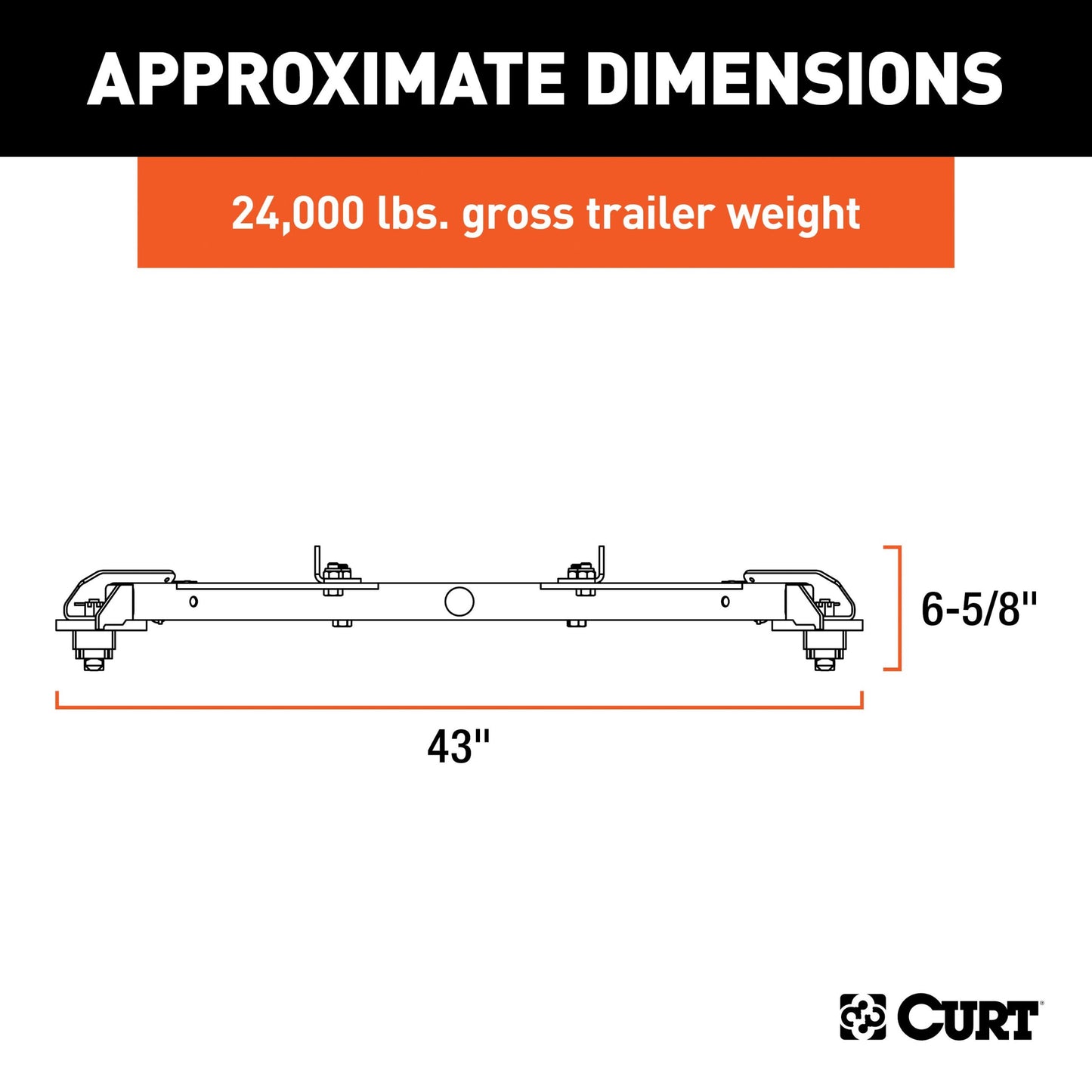 CURT Puck System 5th Wheel Roller Adapter, 24K, Select Ram 2500, 3500, 6.5' Bed - 16022