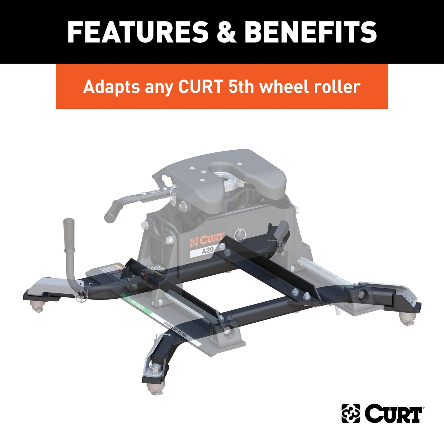 CURT Puck System 5th Wheel Roller Adapter, 24K, Select Ram 2500, 3500, 6.5' Bed - 16022