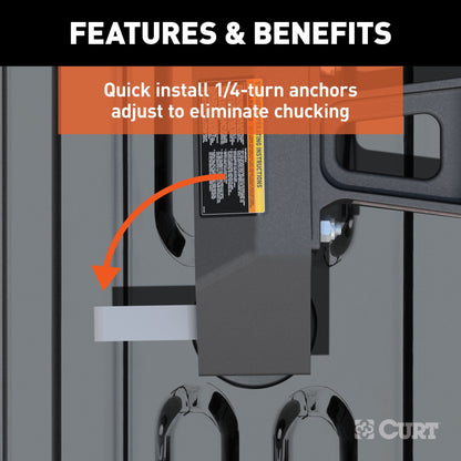 CURT Puck 5th Wheel Legs, Select Silverado, Sierra HD, 8' Bed, 30K, Carbide Black - 16024