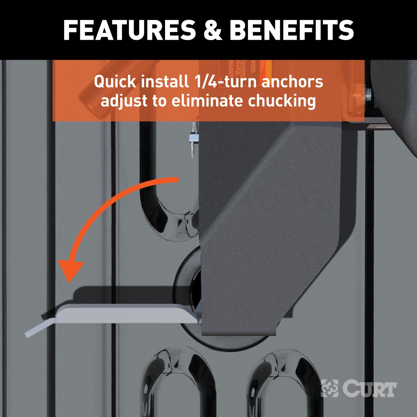 CURT Puck System 5th Wheel Legs, Select Silverado, Sierra 2500, 3500 HD, 8' Bed, 25K - 16025