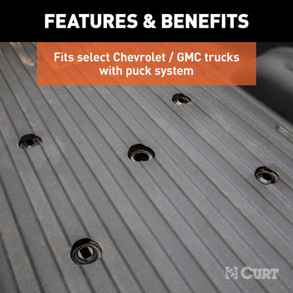 CURT Puck System 5th Wheel Legs, Select Silverado, Sierra 2500, 3500 HD, 8' Bed, 25K - 16025